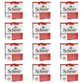 Schesir Suda Pişmiş Ton Balıklı Sığır Etli ve Pirinçli Yetişkin Kedi Konservesi 85 Gr (12 Adet) thumbnail 1