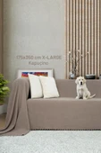 Kaymaz Koltuk Örtüsü Çift Taraflı Mikrofiber Şönil 175x350 cm XL- Kapuçino – Kedi Köpek ve Çocuk Dostu thumbnail 1