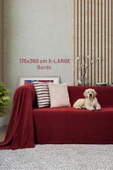 Kaymaz Koltuk Örtüsü Çift Taraflı Mikrofiber Şönil 175x350 cm XL- Bordo – Kedi Köpek ve Çocuk Dostu thumbnail 1