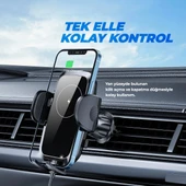 Woyax by Deji Kablosuz Şarjlı Kancalı Araç İçi Telefon Tutucu 15W - Havalandırma Araba Telefon Tutacağı - 5