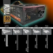 SPRANGE PS700-80P 700 Watt 80 Plus Bronze Power Supply - 4