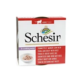 Schesir Suda Pişmiş Ton Balıklı Sığır Etli ve Pirinçli Yetişkin Kedi Konservesi 85 Gr (6 Adet) thumbnail 2