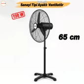 Sanayi Tipi 65 cm 190 W Ayaklı Vantilatör Sessiz Geniş Alanlara Uygun Endüstriyel Güçlü Fan - 1