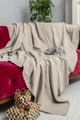 Kaymaz Koltuk Örtüsü Çift Taraflı Mikrofiber Şönil 175x350 cm XL- Kil – Kedi Köpek ve Çocuk Dostu thumbnail 1