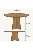 NİFİART yuvarlak modern dekoratif yemek masası mutfak masası-dekoratif-organizer masa - 4