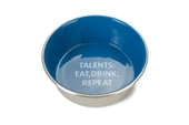 Beeztees Köpek Mama Su Kabı, Paslanmaz Çelik, İçi Mavi, 16cm, 940ml - 2