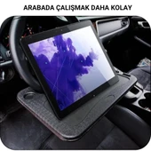 Polham 42x28 CM Tüm Direksiyonlara Uyumlu Araç İçi Direksiyon Masası, Çift Taraflı Yemek ve Çalışma Masası - 3