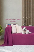 Kaymaz Koltuk Örtüsü Çift Taraflı Mikrofiber Şönil 175x350 cm XL- Mürdüm – Kedi Köpek ve Çocuk Dostu thumbnail 1