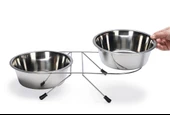 Beeztees Köpek İkili Mama Su Kabı, Paslanmaz Çelik, 20cm, 2x1800ml - 2