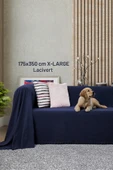 Kaymaz Koltuk Örtüsü Çift Taraflı Mikrofiber Şönil 175x350 cm XL- Lacivert – Kedi Köpek ve Çocuk Dostu thumbnail 1