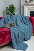 Kaymaz Koltuk Örtüsü Çift Taraflı Mikrofiber Şönil 175x350 cm XL- Petrol – Kedi Köpek ve Çocuk Dostu - 1
