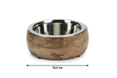 Beeztees DBL Köpek Mama Su Kabı, Dışı Masif Ahşap, Paslanmaz Çelik, 16,5cm, 650ml - 8