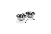 Beeztees Köpek İkili Mama Su Kabı, Paslanmaz Çelik, 11cm, 2x180ml - 2