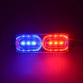 1 Adet 12V Kırmızı - Mavi Işık Animasyonlu Çakar Led, Red - Blue Modüler Led (10 x 3,5 Cm) thumbnail 3