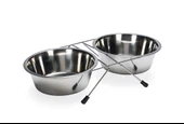 Beeztees Köpek İkili Mama Su Kabı, Paslanmaz Çelik, 20cm, 2x1800ml - 1