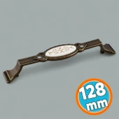 Antik Sarı Metal Kulp (128 mm - 12.8 cm) Mobilya Mutfak Çekmece Dolap Kulpu Kulbu Eskitme Kulpları thumbnail 1