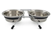 Beeztees Köpek İkili Mama ve Su Kabı, Paslanmaz Çelik, Sessiz&Kaymaz, 13cm, 2x380ml - 1