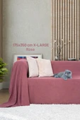 Kaymaz Koltuk Örtüsü Çift Taraflı Mikrofiber Şönil 175x350 cm XL- Rose – Kedi Köpek ve Çocuk Dostu - 1