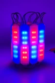 10 Adet 12V Kırmızı - Mavi Işık Animasyonlu Çakar Led, Kaliteli Red - Blue Modüler Led 10 Adet - 2