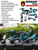 Germany Style Pro-Qt 3 Akülü 8'li Süper Set Taşlama-Matkap-Kırıcı-Bijon Sökme-Tilki Kuyruğu-Budama - 3