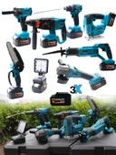Germany Style Pro-Qt 3 Akülü 8'li Süper Set Taşlama-Matkap-Kırıcı-Bijon Sökme-Tilki Kuyruğu-Budama - 1