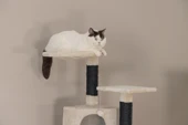 Beeztees Kedi Tırmalama ve Oyun Evi, Krem, 50x50x123cm thumbnail 11