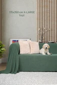 Kaymaz Koltuk Örtüsü Çift Taraflı Mikrofiber Şönil 175x350 cm XL- Yeşil – Kedi Köpek ve Çocuk Dostu thumbnail 2