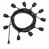 Ayt Ledx KB00002 10 lu E27 Duy Sıralı 10 Metre Lamba Kablosu 10 Adet Duy İçerir Açık Hava Düğün Eğlence Aydınlatması - 4