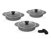 Taç Granit Plus 3'lü Sahan Seti Tak/Çıkar Silikon Saplı - 1