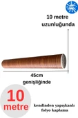 Renkli Duvarlar 45cm x 10 Metre 1 Rulo Folyo Yapışkanlı Kestane Ahşap Görünümlü Mutfak Duvar Kaplama Folyosu Kağıdı thumbnail 2