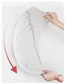 Renkli Duvarlar Yapışkanlı 1 Adet 30x60cm Antrasit Gri Mermer Desenli Esnek Banyo Wc Duvar Paneli Kağıdı BS8041-B - 6