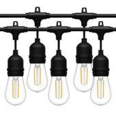 Ayt Ledx KB00001 5 li E27 Duy Sıralı 5 Metre Lamba Kablosu 5 Adet Duy İçerir Açık Hava Düğün Eğlence Alanı Aydınlatma - 1