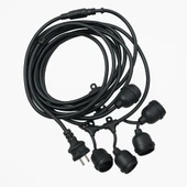 Ayt Ledx KB00001 5 li E27 Duy Sıralı 5 Metre Lamba Kablosu 5 Adet Duy İçerir Açık Hava Düğün Eğlence Alanı Aydınlatma - 3