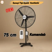 Sanayi Tipi 75 cm 210W Ayaklı Kumandalı Vantilatör Sessiz Geniş Alanlara Uygun Endüstriyel Güçlü Fan thumbnail 1