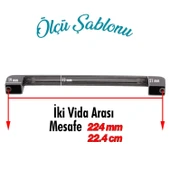 Mobilya Mutfak Dolap Çekmece Dolabı Kapak Metal Kulpu Kulbu Kulpları Gölcük 224 mm- ( 22.4 cm ) Füme thumbnail 3