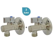 Eca 1/2" Filtreli Ara Musluk Krom Volanlı - 2 Adet (Rozet Dahil) 602111048-2 - 1