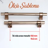 Mobilya Çekmece Mutfak Dolap Kapak Dolabı Kulpları Kulbu Kulpu Bronz Metal Kulp 192 mm-19.2 cm thumbnail 3