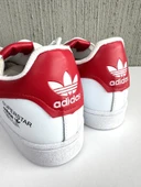 ADIDS SUPERSTAR ERKEK YAZILI SPOR AYAKKABI BEYAZ KIRMIZI - 3
