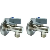 Eca 1/2" Filtreli Ara Musluk Krom Volanlı - 2 Adet (Rozet Dahil) 602111043-2 thumbnail 1