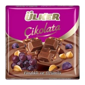 Ülker Çikolatalı Üzümlü Fındıklı Sütlü Kare 60gr - 1
