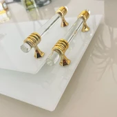 Epoksi Tepsi Kulpu Cam Kulp (2 Adet)  Gold thumbnail 3