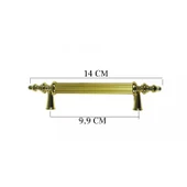 Kulp Silindir Çizgili  Plastik  Model 14 CM (2 Adet)  Gold - 1