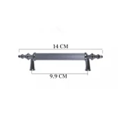 Kulp Silindir Çizgili  Plastik  Model 14 CM (2 Adet)  Gümüş - 1