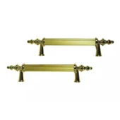 Kulp Silindir Çizgili  Plastik  Model 14 CM (2 Adet)  Gold - 2