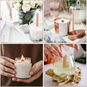 Ahşap Mum Fitili Soya Fitili Bardak Mum Fitili (50 Adet) - 4