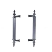 Kulp Silindir Çizgili  Plastik  Model 14 CM (2 Adet)  Gümüş - 2