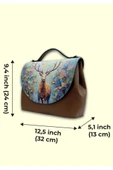Kadın Vegan Deri Kahverengi El Çantası - Deer of Dreams Tasarım - 8