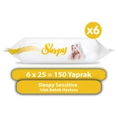 Sleepy Sensitive Islak Bebek Havlusu 6 x 25 150 Yaprak thumbnail 1