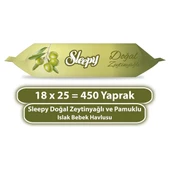 Sleepy Doğal Zeytinyağlı ve Pamuklu Islak Bebek Havlusu 18 x 25 450 Yaprak thumbnail 1