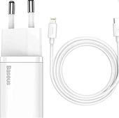 Baseus TZCCSUP-B02 20W C+C Beyaz Şarj Aleti - 1